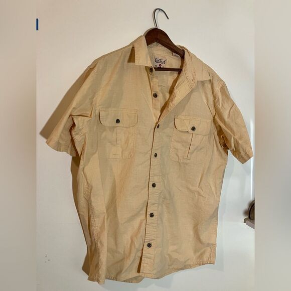 Redhead Short sleeve button up shirt, yellow, men’s size large - Picture 1 of 3